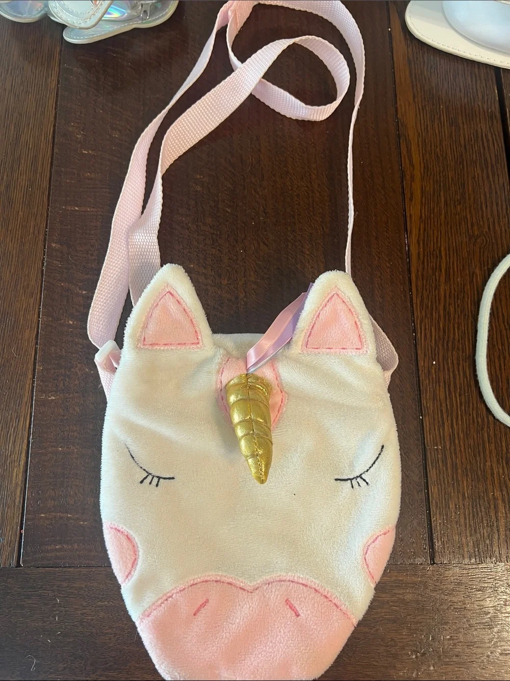 Claire's Unicorn Kids Crossbody Bags - Pastel Rainbow, White, Pink, Gold